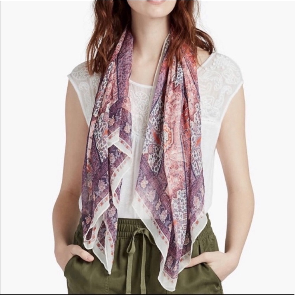 Lucky Brand Silk Scarf Tapestry Print